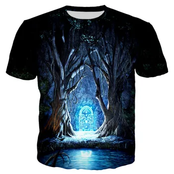 

2020 Summer New Fashion T Shirt Funny 3D Print Lord Of The Rings Gandalf Vs Balrog Tshirt Casual Tees