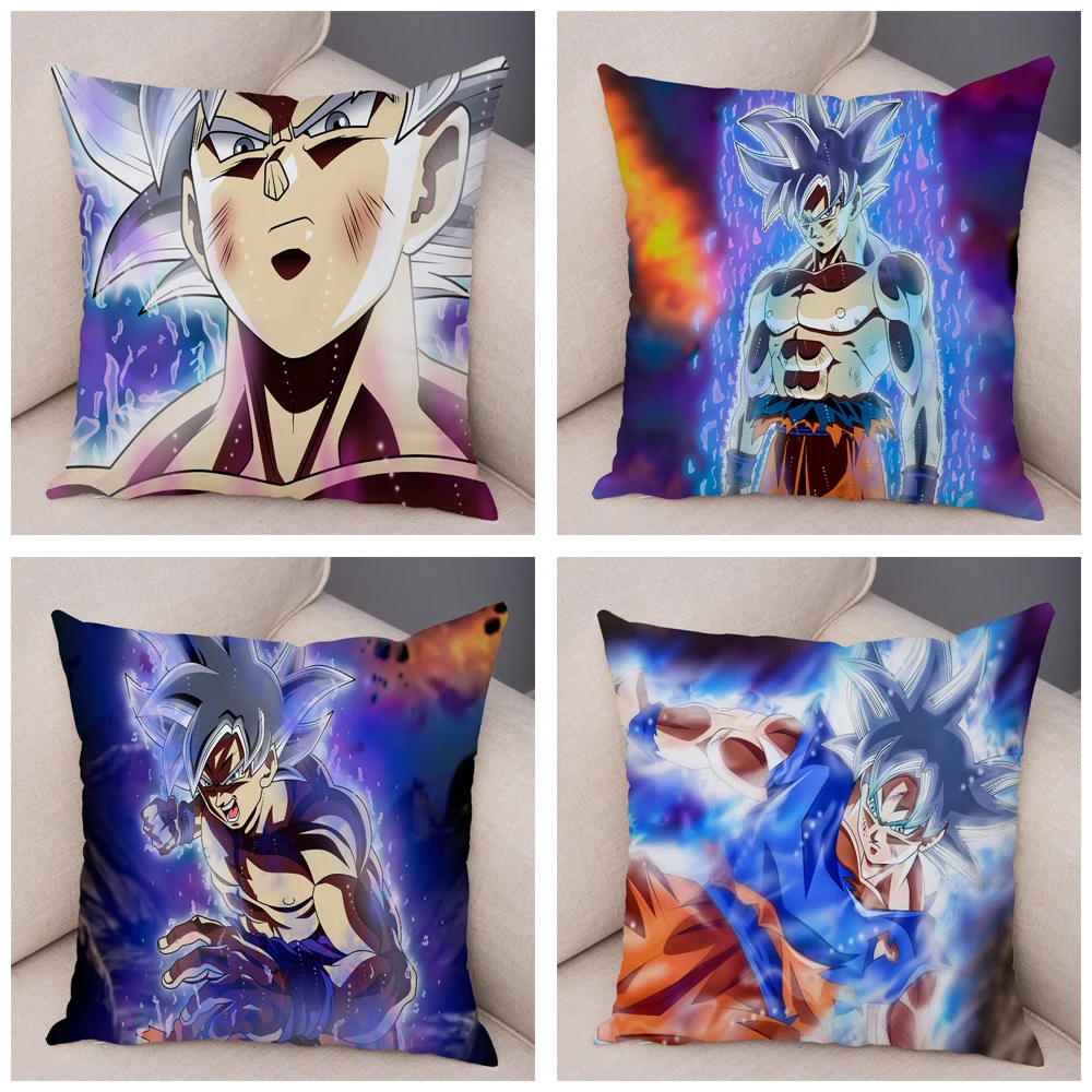 Dragon Ball Z наволочка для дивана домашний Супер Saiyan Наволочка Декор Мультфильм Япония Аниме Супер мягкая короткая плюшевая наволочка