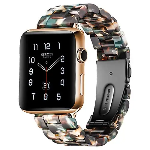 Blue bloom Ремешок EIMO для Apple watch 4 44 мм 40 мм iwatch ремешок 42 мм 38 мм Нержавеющая сталь Пряжка Смола ремешок Браслет Apple watch 4 3 2 1 - Цвет ремешка: Blue bloom