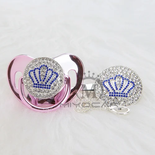 ABCB-11-1 6-18m MIYOCAR Золотой красивый золотой синий bling crown соска и соска клип набор BPA бесплатно пустышка bling уникальный дизайн ABCB-1 - Цвет: ABCB-11-1 6-18m