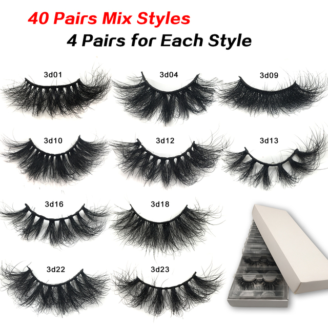 SIREN 5-50 pairs Fluffy Lashes 25mm 3d Mink Lashes Wholesale In Bulk Dramatic Long Natural Eyelashes Makeup Mink Eyelashes