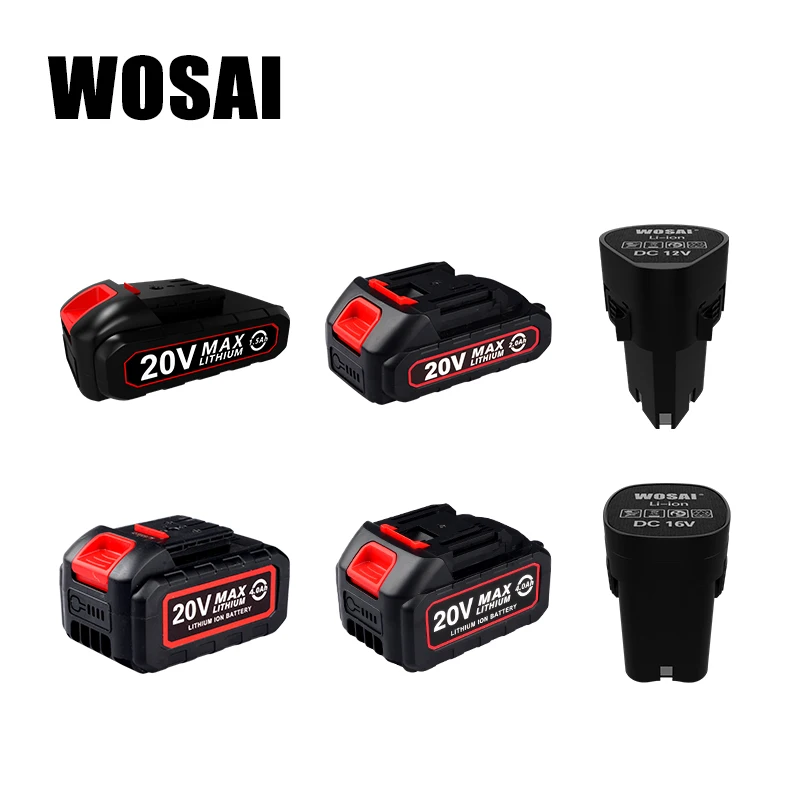 Аккумуляторная дрель WOSAI серии литий ионная, 12 в 16 В 20 в, бесщеточный ключ, отвертка, циркулярная пила, аккумулятор лобзика|Аксессуары для электроинструментов|   | АлиЭкспресс