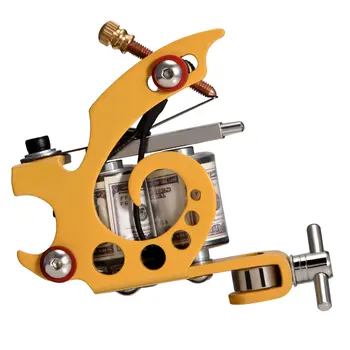 

uxcell 8 Wrap Coils Zinc Alloy Professional Tattoo Machine for Liner Shader Orange