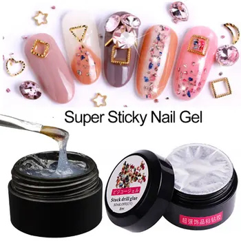 

2019 Newest Stick Nail Glue For LED Rhinestone 8ml Diamond Sticky Gel Tranparent Clear Color Builder Gel Diamond Decoration Glue