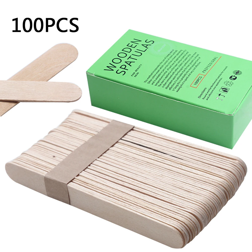 

100Pcs 15cm Wooden Disposable Cosmetic Makeup Spatula Spoon Facial Stick DIY Cream Spoon Makeup Tools