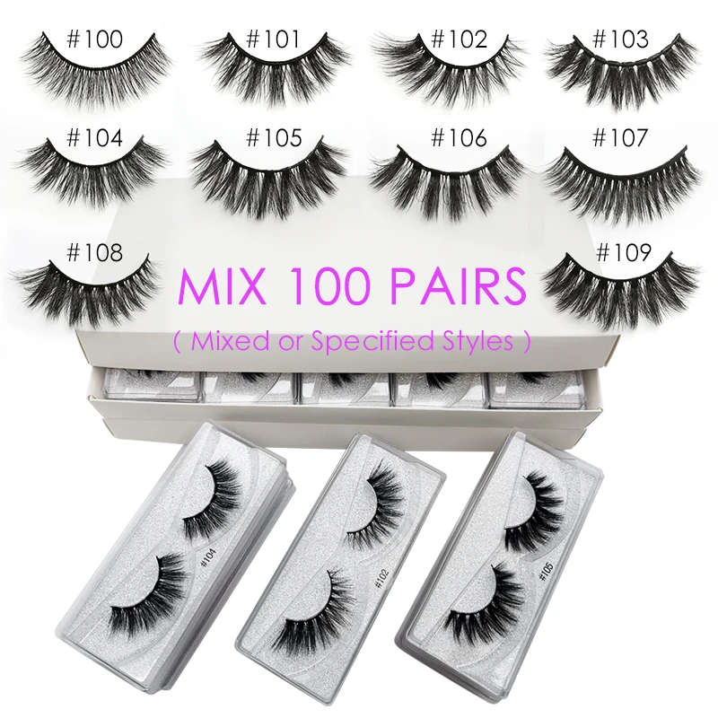 Eyelash Wholesale 10/20/30/40/50/100 Pairs Faux 3D Mink Lashes Makeup Fluffy Thick False Eyelashes In Bulk Cilios Natural Lashes Eyelash Wholesale 10/20/30/40/50/100 Pairs Faux 3D Mink Lashes Makeup Fluffy Thick False Eyelashes In Bulk Cilios Natural Lashes