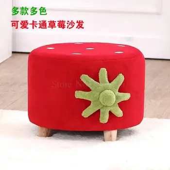 

Children's small sofa stool big child baby kindergarten strawberry coral velvet bedroom home simple creative sofa chair