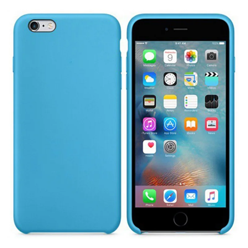 Официальный силиконовый чехол для iPhone 7 8 PLUS, задняя крышка для Apple IPhone X XS max XR 11 pro 6 6S PLUS, чехол для телефона - Цвет: Небесно-голубой