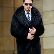 Осень, из искусственного меха норки кожаная куртка мужские черные зимние теплые меховые кожаная куртка для мужчин свободные Куртки jaqueta де couro модные B127