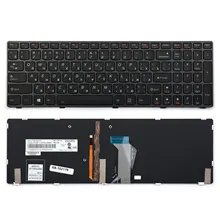 Клавиатура для ноутбука Lenovo Y580, Y580A, Y580M, Y580N, Y580P Series.Плоский Enter. Черная, с рамкой. С подсветкой. PN: 25-207