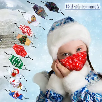 

1pc Christmas Kids Mask Reusable Mascarillas With 1pc C Carbon Filter Mondmaskers Wasbaar Printed Mondkapjes Mouth Caps Маска