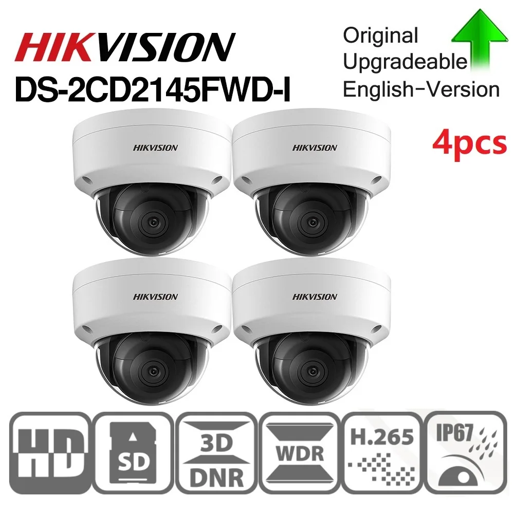 Hikvision оригинальная DS 2CD2145FWD I 4MP сетевая камера безопасности с PoE bulit in sd слотом для
