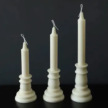 

Retro Candle Holder Shape Candle Molds Unique European Style Candle Acrylic Plastic Wax Mold Decorative Candle Mold