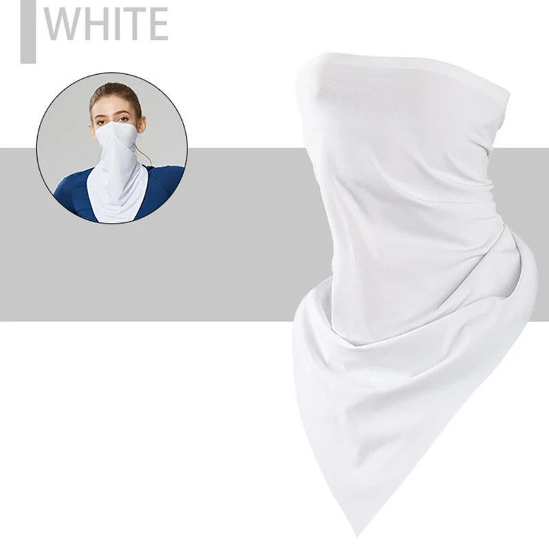 white Уличная маска для лица дышащая бесшовная вискозная Солнцезащитная маска от пыли банданы для катания на лыжах ENA88 - Цвет: white