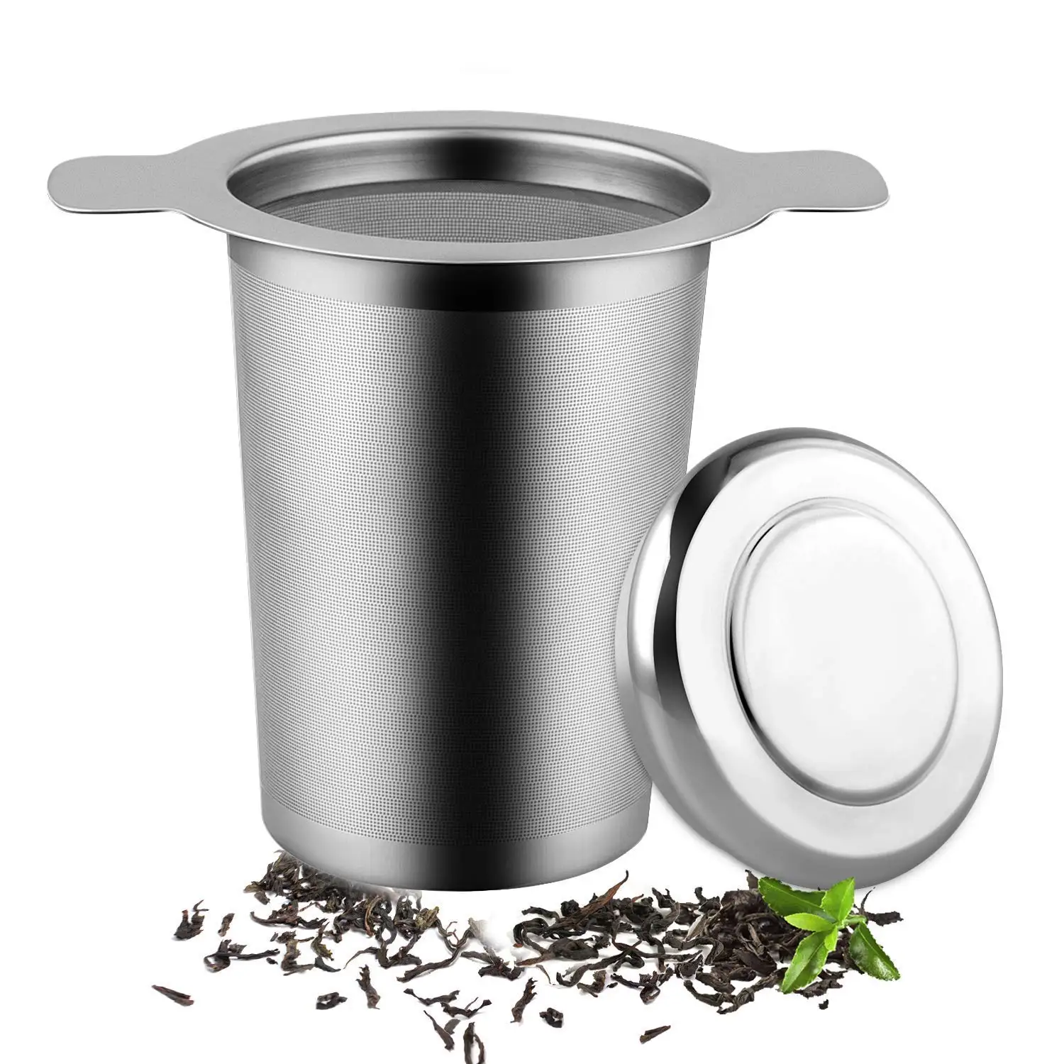 Многослойная сетка для заварки чая, многоразовый фильтр для кофе-подходит для стандартных чашек кружек чайные горшки-Идеальный фильтр из нержавеющей стали для - Цвет: Silver