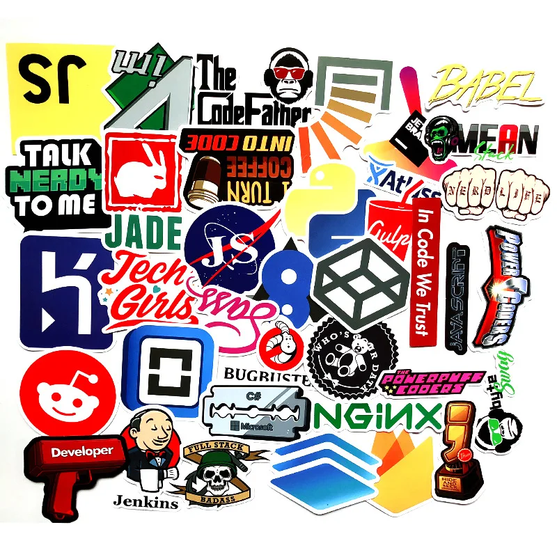 

100pcs Internet Programmers code java c++ Funny Sticker Decal For Car Laptop Bicycle Motorcycle Notebook PVC Waterproof Sticker
