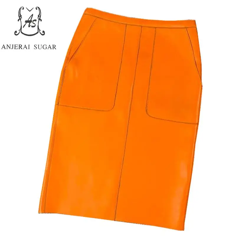 Lente Vrouwen Lederen Rok Zwart Orange Khaki Sexy Hoge Taille Fake Pocket Vrouwelijke Split Pakket Hip Ol Kantoor Mid rokken Lente Vrouwen Lederen Rok Zwart Orange Khaki Sexy Hoge Taille Fake Pocket Vrouwelijke Split Pakket Hip Ol Kantoor Mid rokken