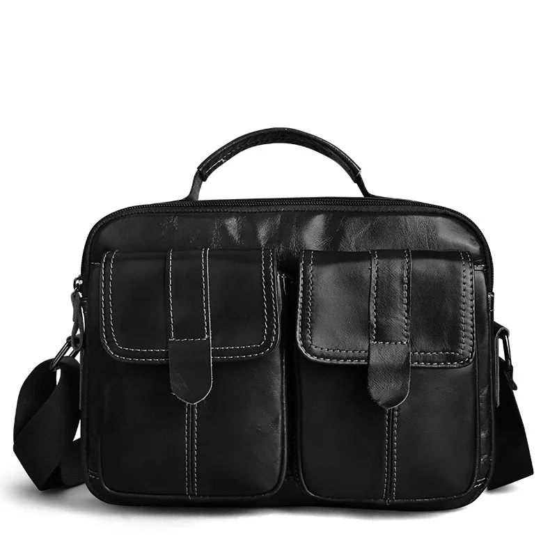 

2019 New Luxury Men's Handbags 100% Cow Genuine Leather Male Shoulder Bag Real Natural Leather Crossbody Bag Messenger Bags