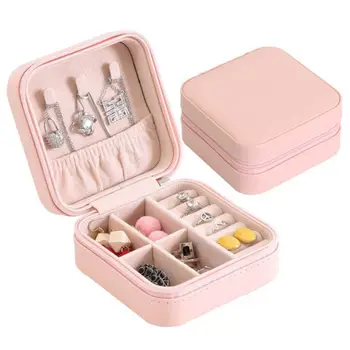

2020 Universal Jewelry Organizer Display Travel Jewelry Case Boxes Portable Jewelry Box Button Leather Storage Zipper Jewelers