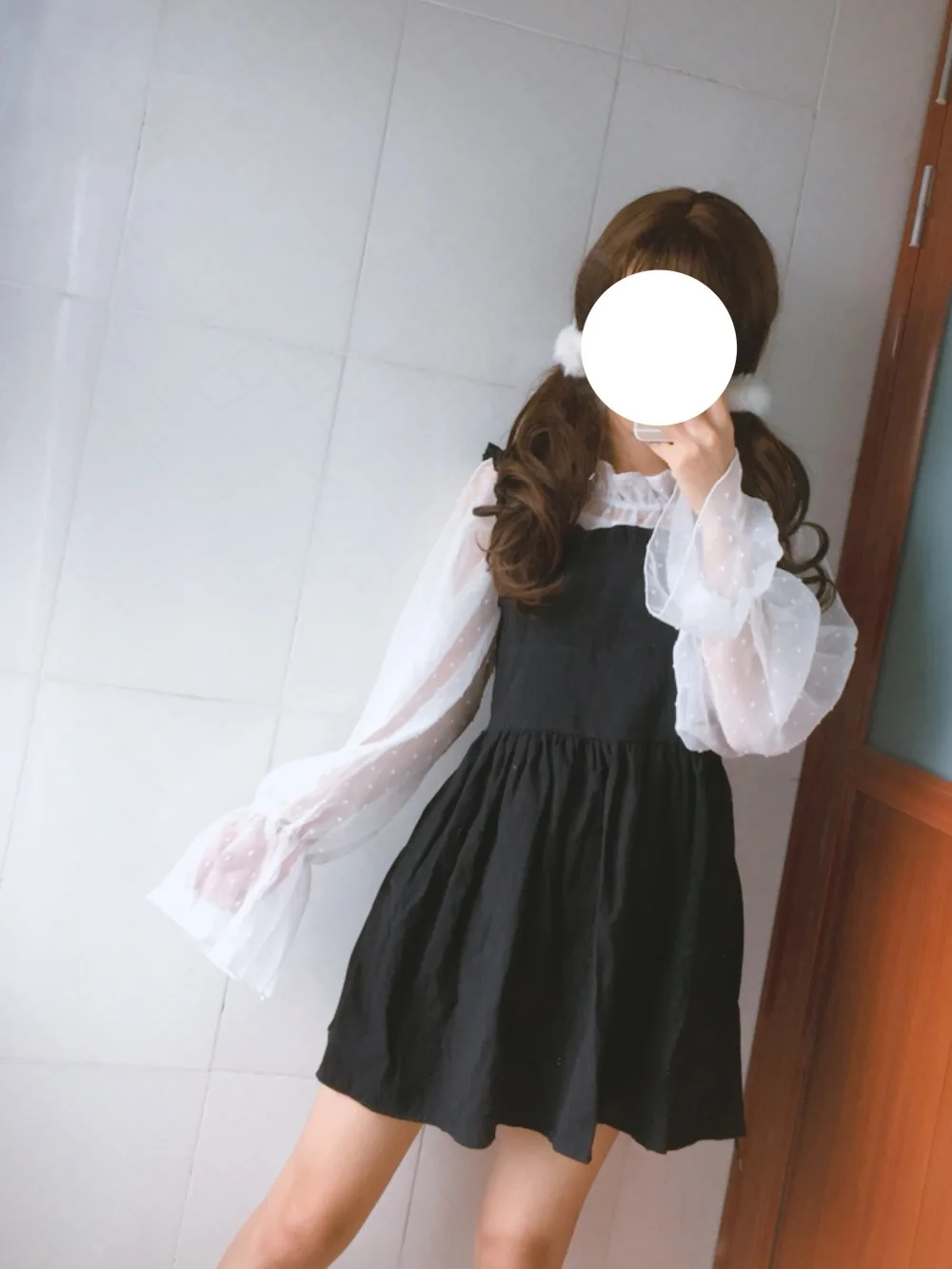 Japanese wave point gentle sweet lolita shirt transparent lace kawaii girl daily victorian shirt gothic lolita top loli cosplay lolita cosplay costumes lolita blouses
