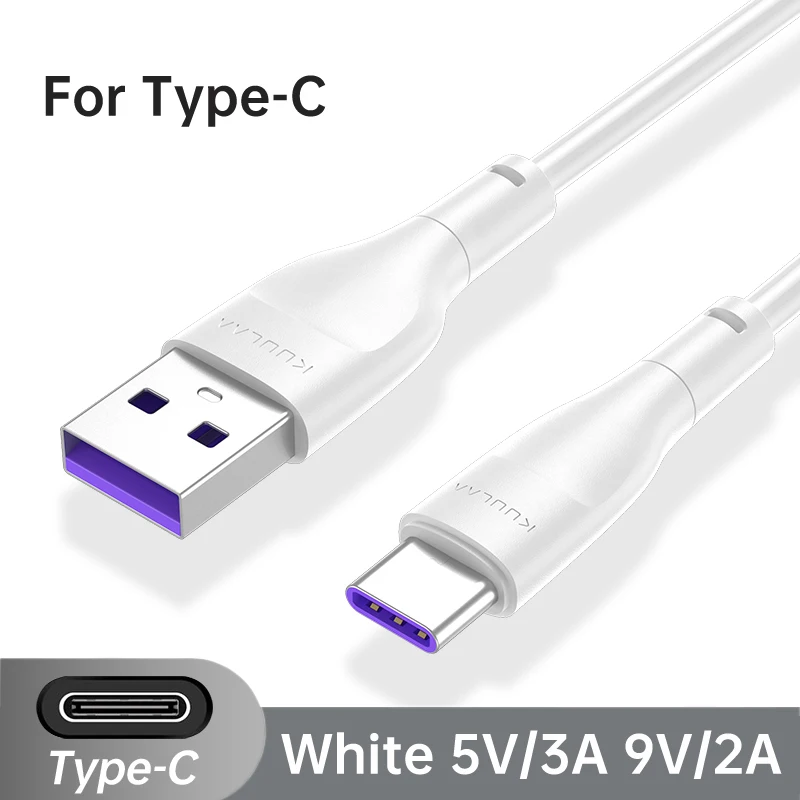 KUULAA 3A USB Type C Micro USB Phone Charger Charging Cable Cord Fast Charge Mobile Phone Cables Wire for iPhone Xiaomi Redmi android charger adapter Cables