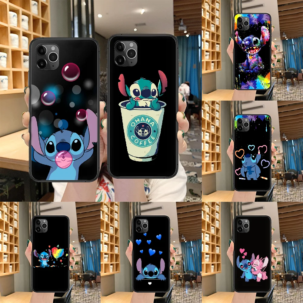 

Lovely Cartoon stitch Phone case For iphone 4 4s 5 5S SE 5C 6 6S 7 8 plus X XS XR 11 PRO MAX 2020 black Etui 3D shell luxury