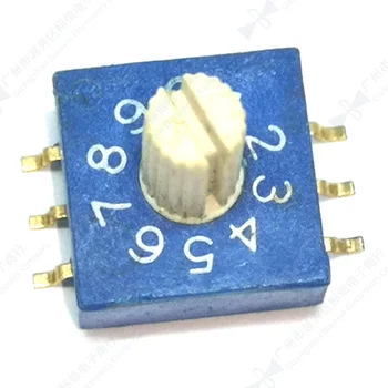 

0-9 rotary coding switch 10-bit PCB 8421C positive code 3:3 handle 7mm SMD