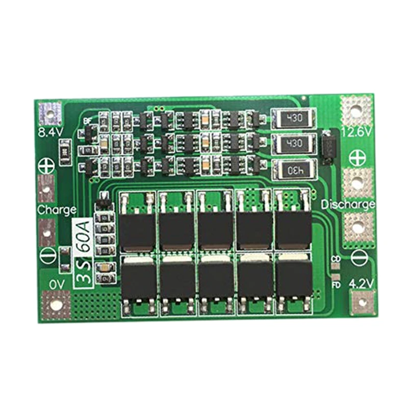 

3S 60A Bms Board Lithium Li-Ion 18650 Battery Protection Board With Balance For Drill Motor 11.1V 12.6V 18650 Lipo Cell Module