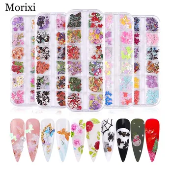 

Morixi nail art sticker Wood pulp flakes butterfly colorful flower Christmas Halloween party decoration for nail art MZ305