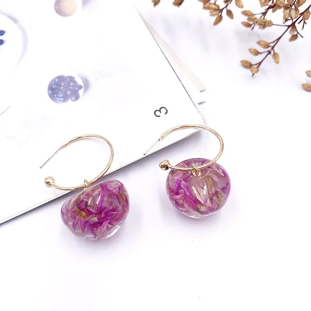 Korean Sweet Cherry Earrings Long statement Earrings for Women Acrylic Resin Colorful Fruit Dangle Earring Red Blue Pink Cherry purple2