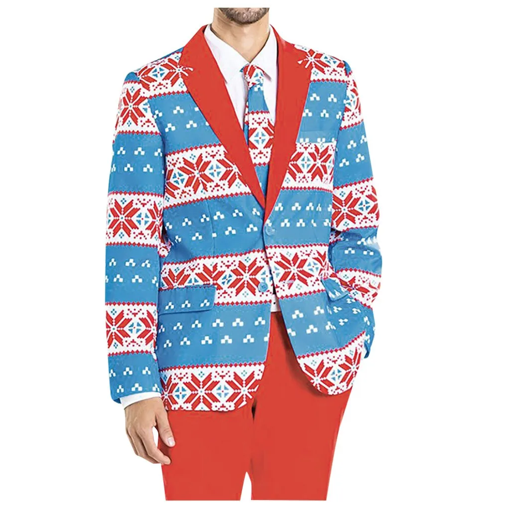 JAYCOSIN мужские свадебные костюмы очаровательный костюм зимняя Рождественская рубашка блузка модный блейзер с длинным рукавом куртки пальто для мужчин 1108 - Цвет: Синий