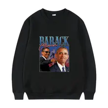 2021 New Barack Obama Homage Graphics Print Sweatshirt Men Women Hip Hop Style Pullover Men Long Sleeve Casual Loose Sweatshirt
