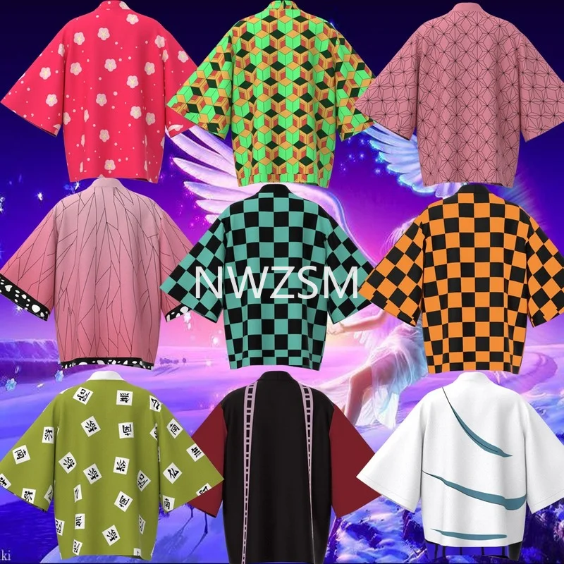 Summer Casual Cool Streetwear Demon Slayer Kimetsu no Yaiba 3D Printing Japanese Anime Kimono Haori Yukata Cosplay | Тематическая