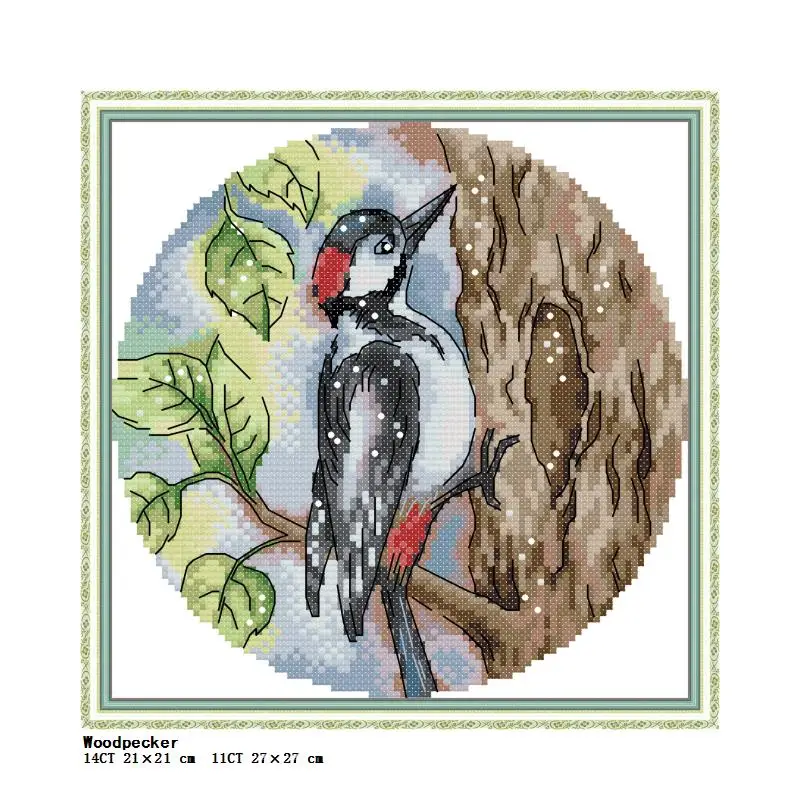 Bird Pattern Series Mini Cross Stitch Kit DIY Animal Pattern 14CT 11CT Canvas Printed Embroidery Set Handmade Needlework Crafts