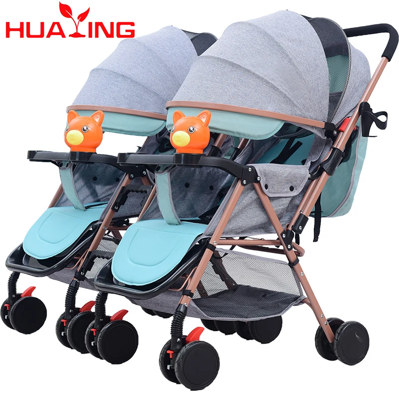 With music box can be taken apart double stroller portable twins strollers can sit can be folded ba