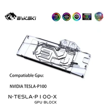 Bykski – bloc de refroidissement à eau pour GPU NVIDIA TESLA P100, couverture complète avec plaque arrière, N TESLA P100 X