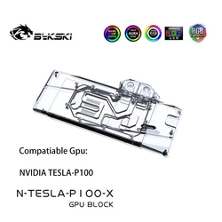 Bykski – bloc de refroidissement à eau pour GPU NVIDIA TESLA P100, couverture complète avec plaque arrière, N TESLA P100 X 
