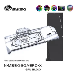 Bykski – bloc de refroidissement à eau pour MSI RTX N MS3090AERO X Areo 24G, processeur 3090, carte graphique, système de refroidissement liquide 