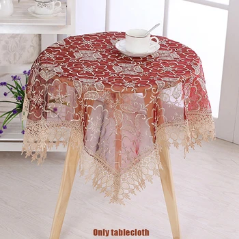 

Home Dustproof Cover Party Dining Room Soft Banquet Wedding Restaurant Tablecloth Lace Stain Resistant Decor Square