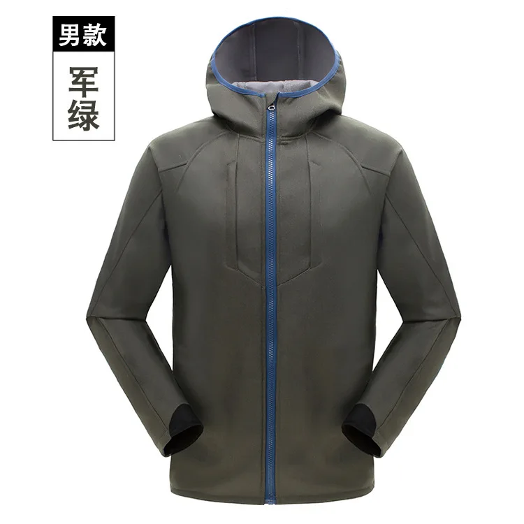 Outdoor Clothing Men's Soft Case Windproof Waterproof Cationic Soft Case Fleece Warm Jacket Trench Coat