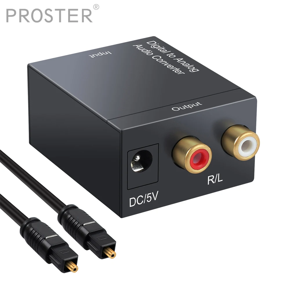 Proster цифро-аналоговый аудио конвертер коаксиальный Оптический Toslink RCA R/L ЦАП конвертер toslink