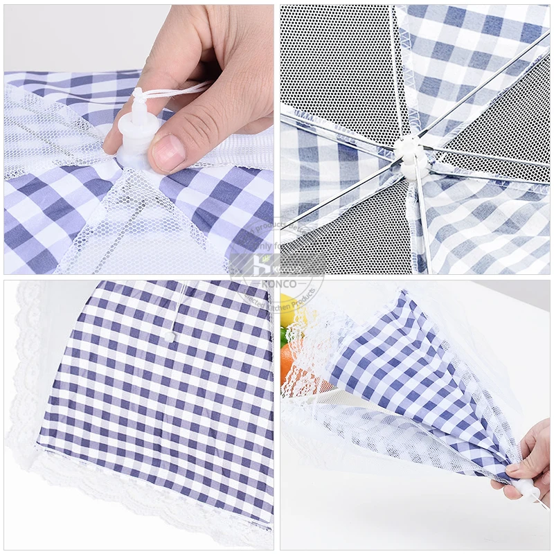 Konco Food Umbrella Cover Lace Mesh Screen Collapsible Anti Fly Mosquito Picnic Foods Covers food cover Kitchen Accessories Kitchen Tool