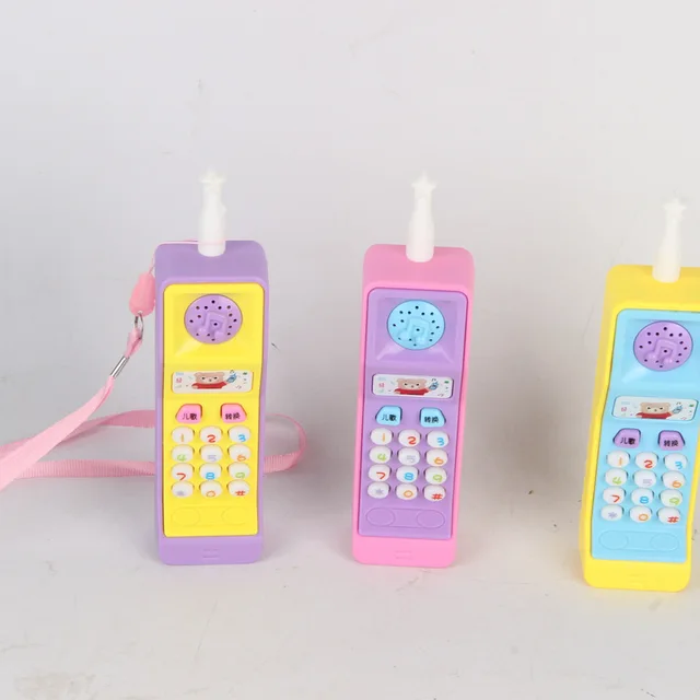 1PCs Plastic Kids Telephone Machine Cell Phone Toy Learning Machine Point Reading Electric Study Music Vocal Education Toys 5