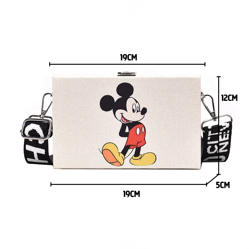 Disney Cartoon Mickey Mouse Ladies Square Messenger Package Girls Chain Shoulder Bag Women Messenger Handbags Bolso de hombro