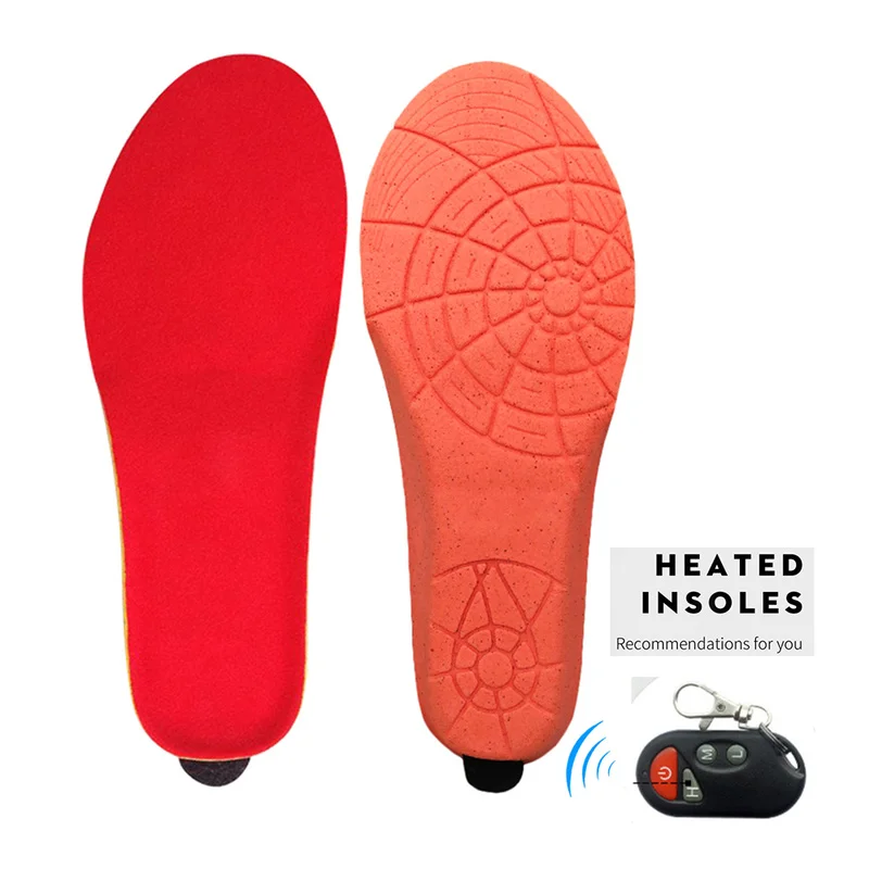 [Promotion] Winter Warm Electric Heated Insoles with Remote Control 1800mAh Battery Heating Shoe Insoles Pads Free Ski Glasses