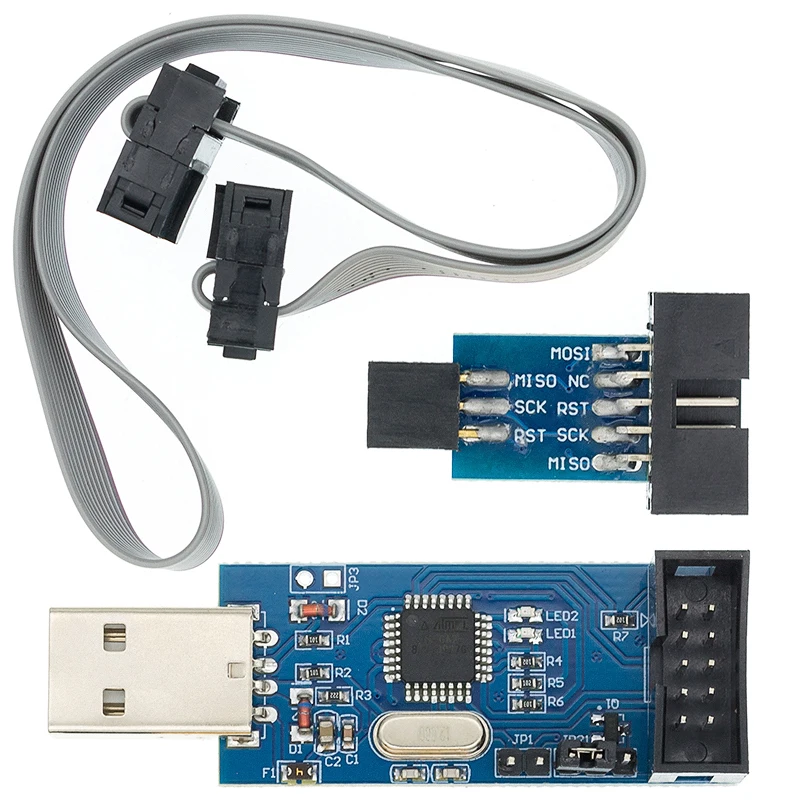 Программатор USB ISP ASP ATMEGA8 ATMEGA128 с поддержкой Win7 64K 10Pin на 6 Pin 1 шт.|avr programmer|usb ispisp programmer