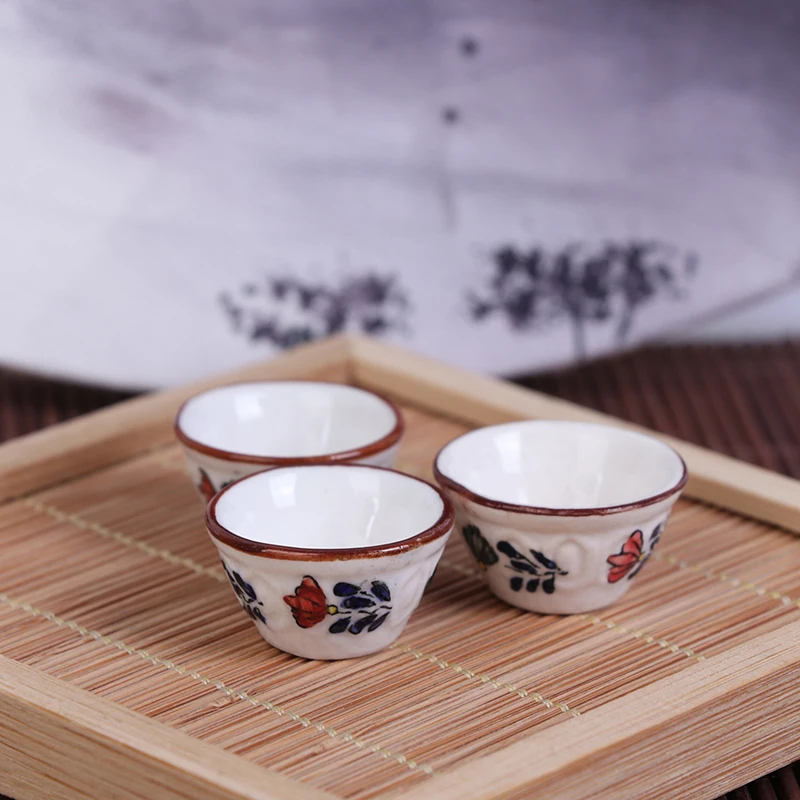 

Dollhouse Mini Ceramics Tableware Rice Bowl Food Dishes Plates Kitchen Decor Dollhouse Furniture Toys For Children