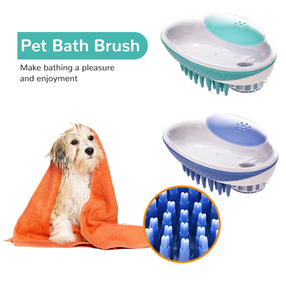 Pet Dog Bath Brush Comb Silicone Pet SPA Shampoo Massage Brush Shower Hair Removal Comb For Dogs
