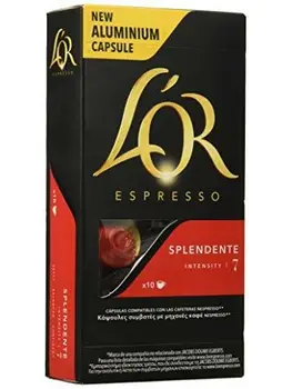 

L'Or Café Espresso Splendente, Intensidad 7, Compatibles con Cafeteras Nespresso, 4 Paquetes de 10 Cápsulas