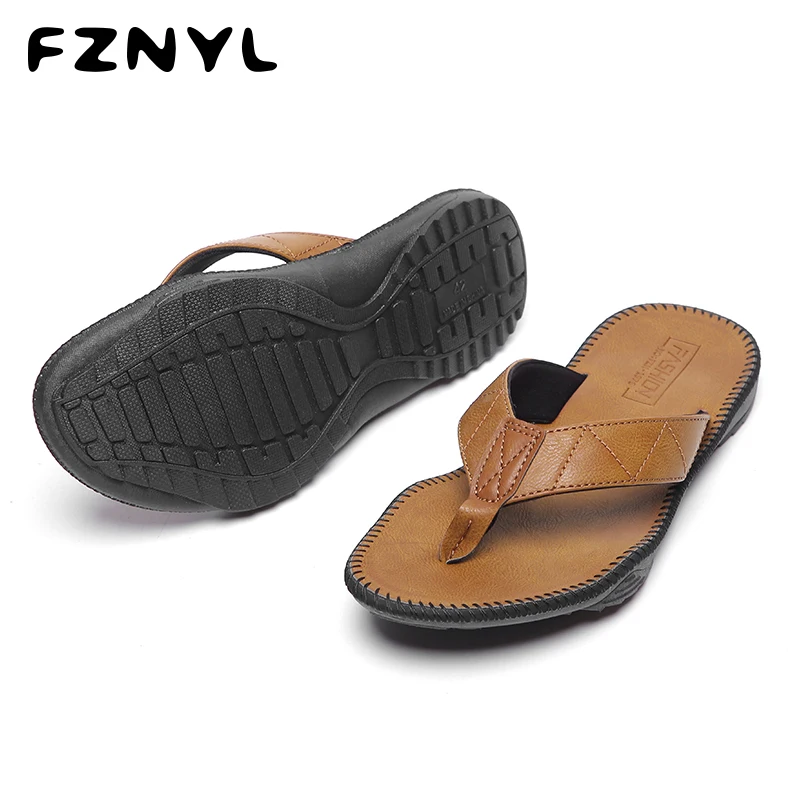 

FZNYL 2020 New Arrival Summer Fashion Flip Flops Men Classical Rubber Slippers Man Outdoor Beach Sandals Non-slip Casual Shoes